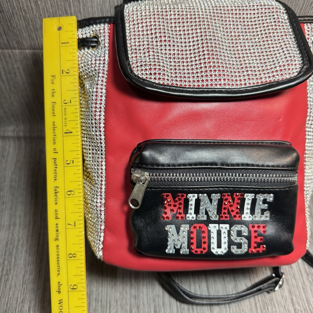 Disney Minnie Mouse Backpack Rhinestone Bling Mini Backpack Purse - Picture 16 of 16
